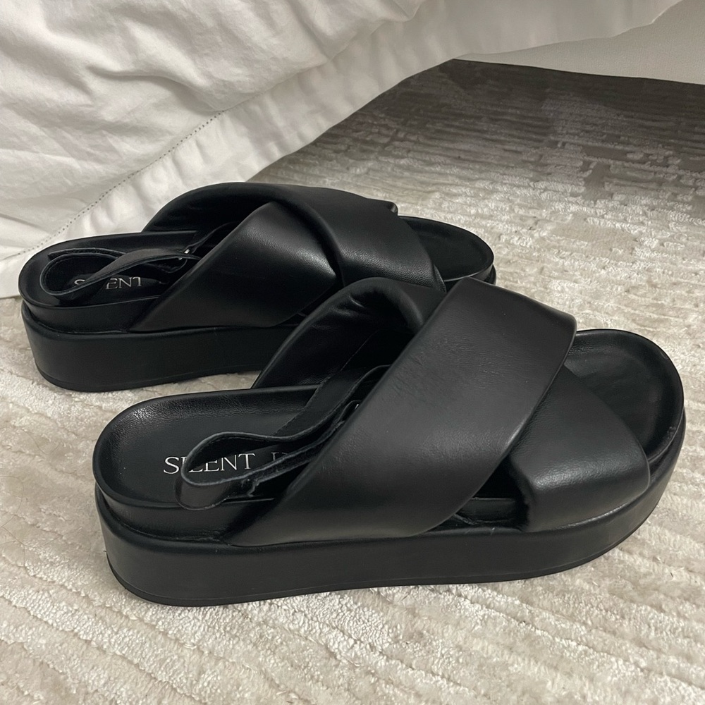 SILENT D Pier Black Platform Sandals - Picture 3 of 7
